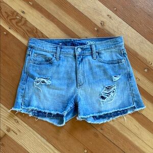 GAP Blue Jean Cut Off‎ Shorts Distressed Raw Hem 29